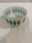 Vintage Fire King Harlequin Turquoise Milk Glass Cereal Bowl Diamond 25 Ovenware