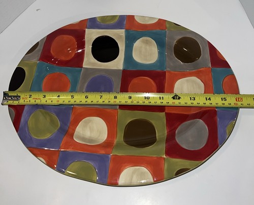 Pier 1 Urban Dots Oval Serving Platter 16 1/4" - Picture 4 of 5