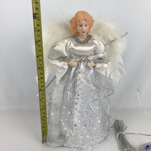 Silver Angel Christmas Tree Topper 12" LED Light Up Holiday - Picture 4 of 10