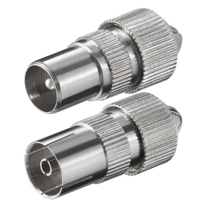 IEC Stecker + Kupplung paar Stück KOAX TV Antennen Kabel Buchse Metall Koaxial