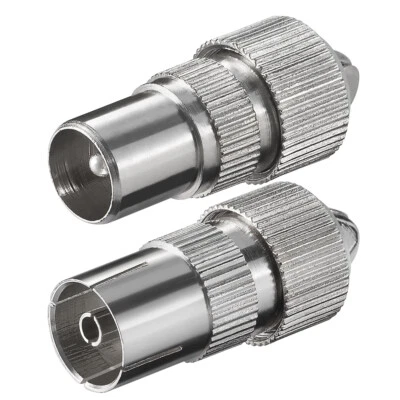IEC Stecker + Kupplung paar Stück KOAX TV Antennen Kabel Buchse Metall Koaxial