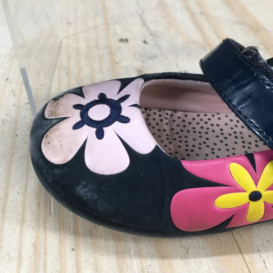 Zapatos Jumping Beans Bebé 9 M Informales Confort Floral Mary Jane Azul Imitación Cuero Foto 3 de 4