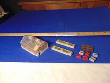 Vintage Lot of HO Train Buildings Greenhouse Flower Beds Pallet Bricks Railway
