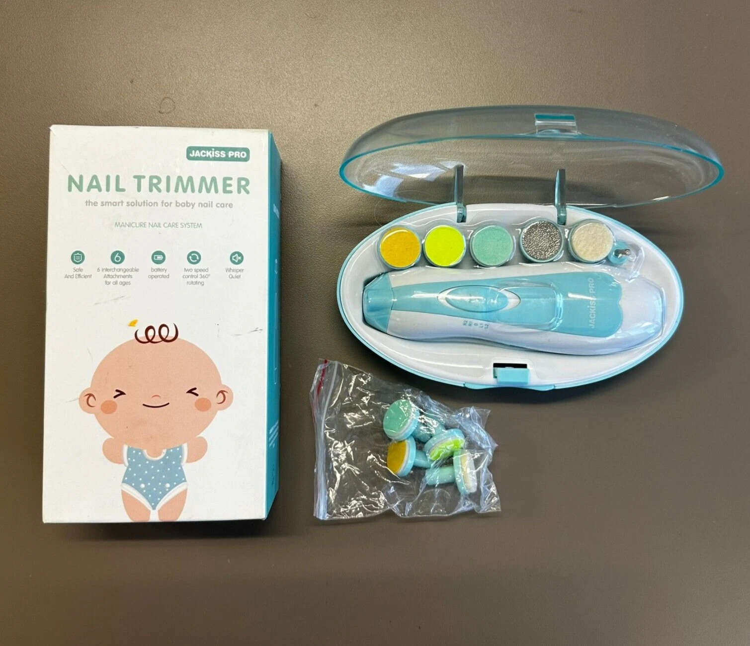 JACKiss Baby Electric Nail Trimmer Manicure Care System Buffer