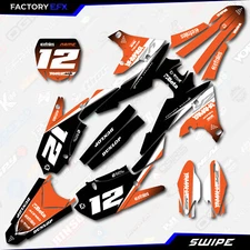 Black White Orange Swipe Racing Graphics Kit fits 18-22 Yamaha YZ450F YZF450