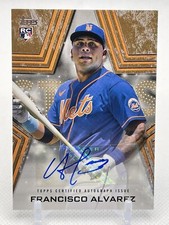 2023 Topps Series 1 Francisco Alvarez Baseball Stars Gold Auto 05/50 RC Mets