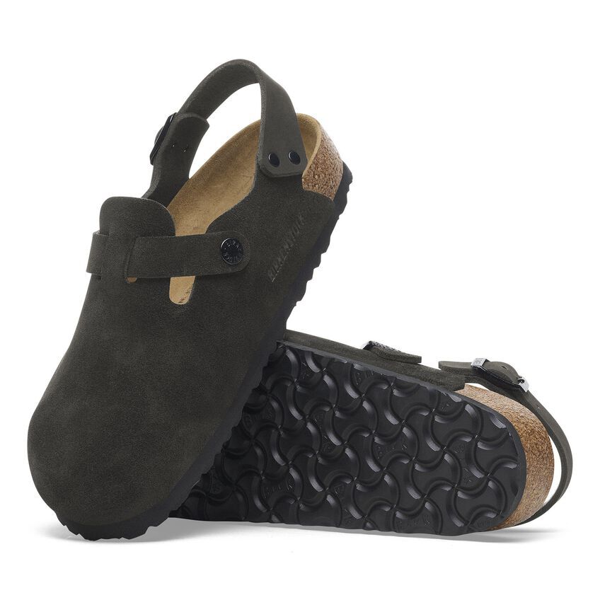 Birkenstock Tokio II Suede LEVE Black Soft Footbed Regular Size