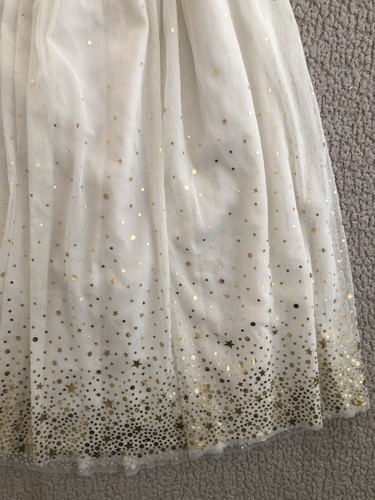 Cat and Jack Girls Size Skirt, White Tulle Gold Large 10/12 Elastic Waist. - Picture 4 of 10