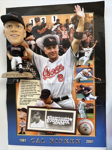 ORIOLES FAN BOX! Ripken Jr, Showalter, Machado, Bobble heads, Bat, Poster, Post - Picture 3 of 17