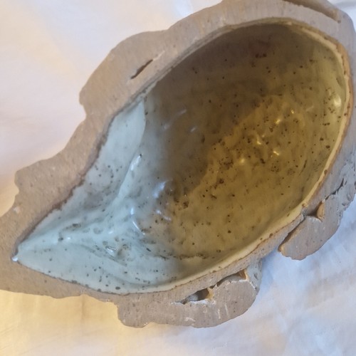 Unique Studio Art Pottery Large Mouse Cheese Dish Board Brown Stoneware Handmade - Picture 10 of 13