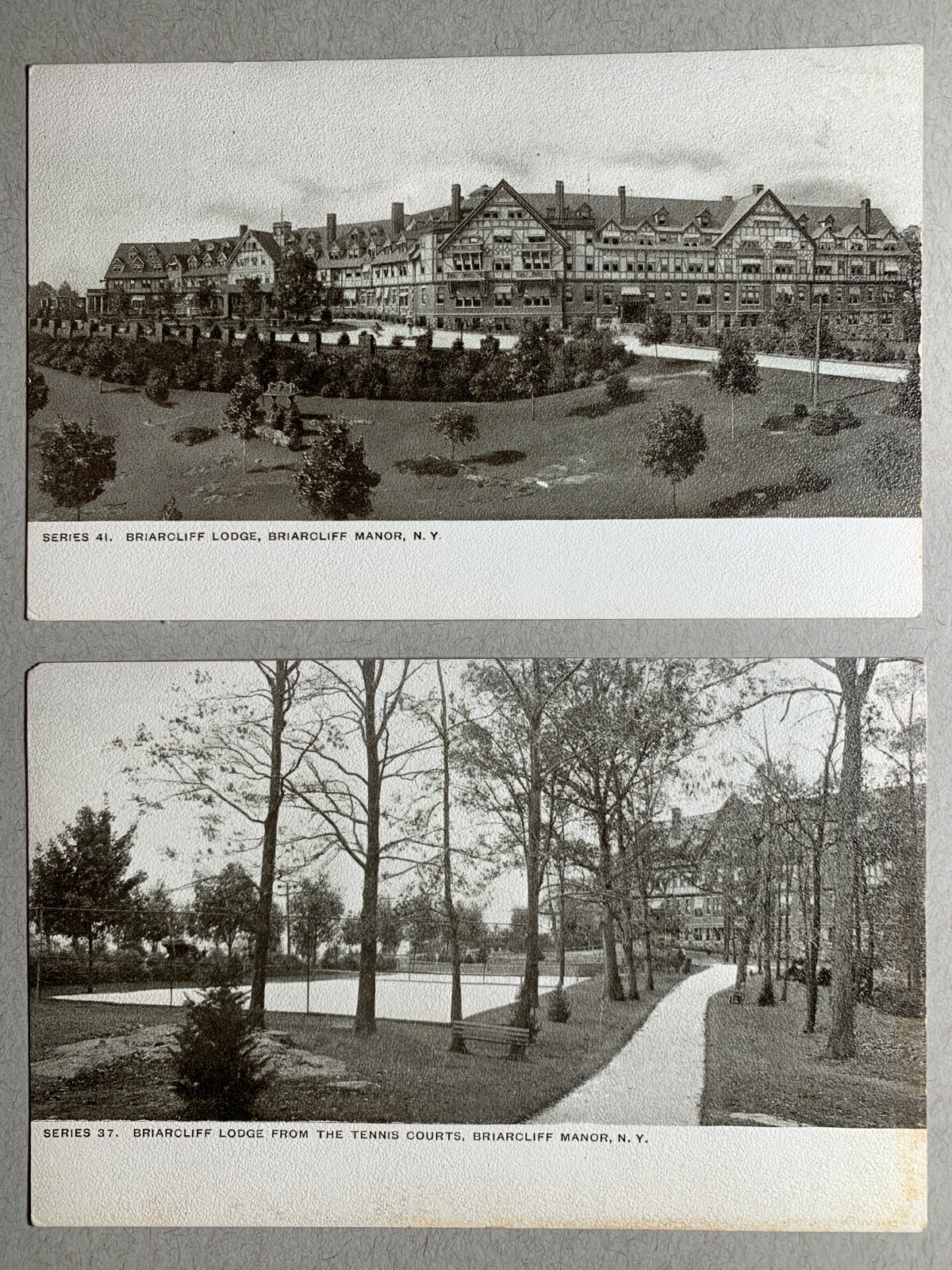 Lot of 2 Postcards Briarcliff Manor NY c1900s Lodge and Tennis Courts