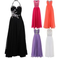 Ladies Strapless Sleeveless Jewel Chiffon Lined Maxi Prom Wedding Ball Gown Ladies Strapless Sleeveless Jewel Chiffon Lined Maxi Prom Wedding Ball Gown