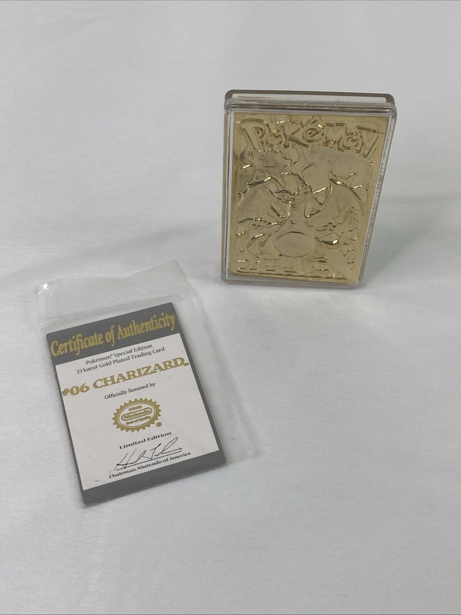 1999 NINTENDO CHARIZARD LIMITED EDITION 23K GOLD PLATED TRADING