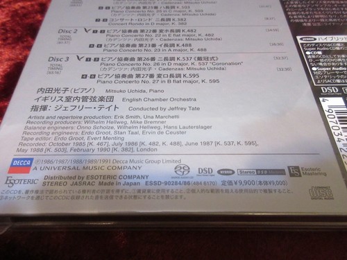 ESOTERIC SACD ESSD-90284/6 (3Discs) MOZART 6 Piano Concerto Uchida F/S - Picture 8 of 12