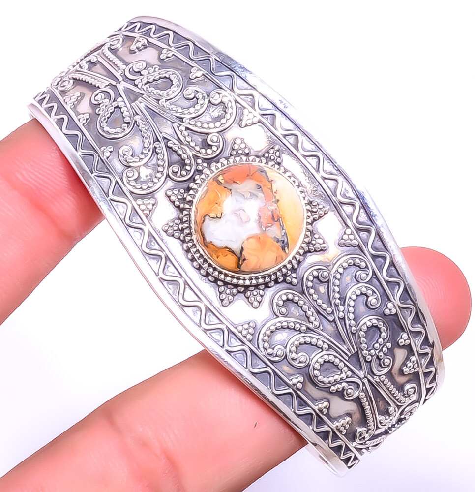 Malingano Jasper Sterling Silver Cuff Bracelet Adjustable C7879-51 A392