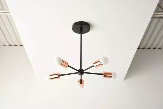 Sputnik Chandelier Black Copper Black Copper Mid Century Modern Chandelier