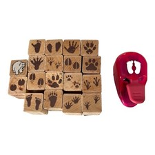 Hero Arts Animal Prints Small Rubber Stamps Set of 18 Punch