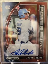 2020 Panini Prizm Draft Picks Aaron Sabato Power Surge Red Auto 20/50 PDP171