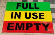Full Empty In-Use Cylinder Magnets - Color Coded - Propane Acetylene Argon CO2