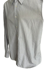 Prada Milano White Purple Striped Mens Cotton Button Front Size 16/41