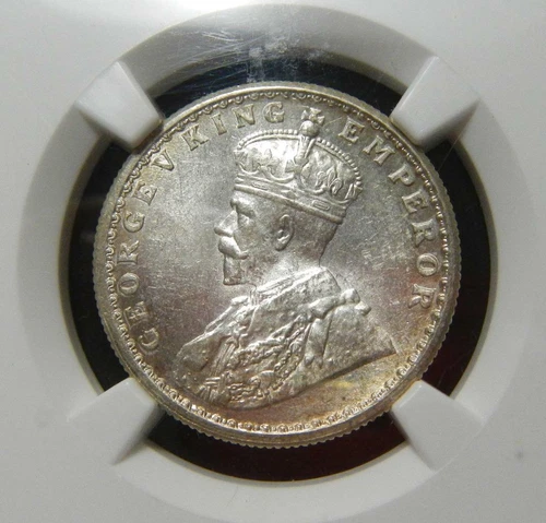 India 1934 Calcutta Mint 1/2 Rupee NGC MS64 Showing Blazing Cartwheel Luster