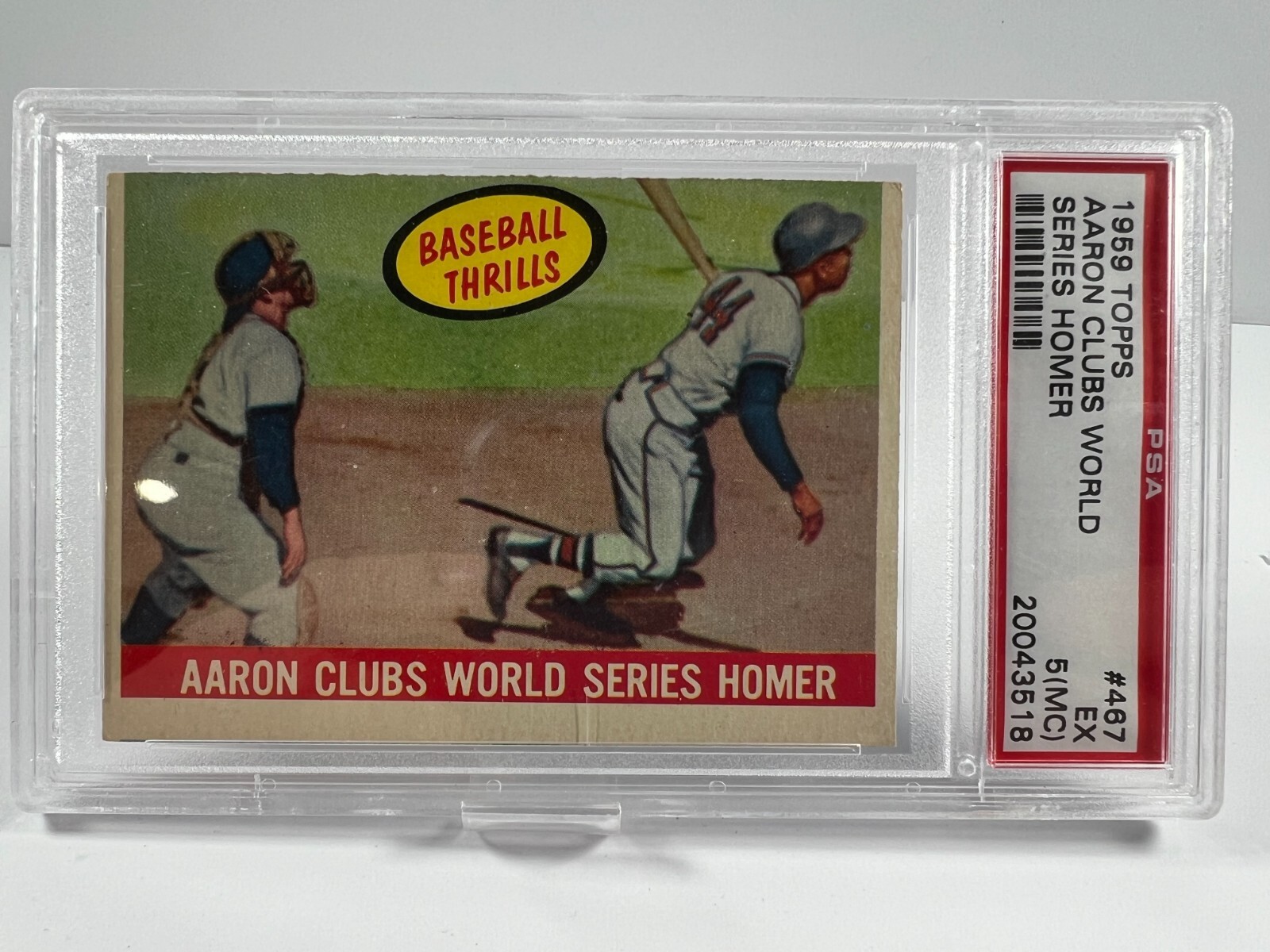 1959 Topps - #467 Hank Aaron Baseball Thrills -  PSA 5