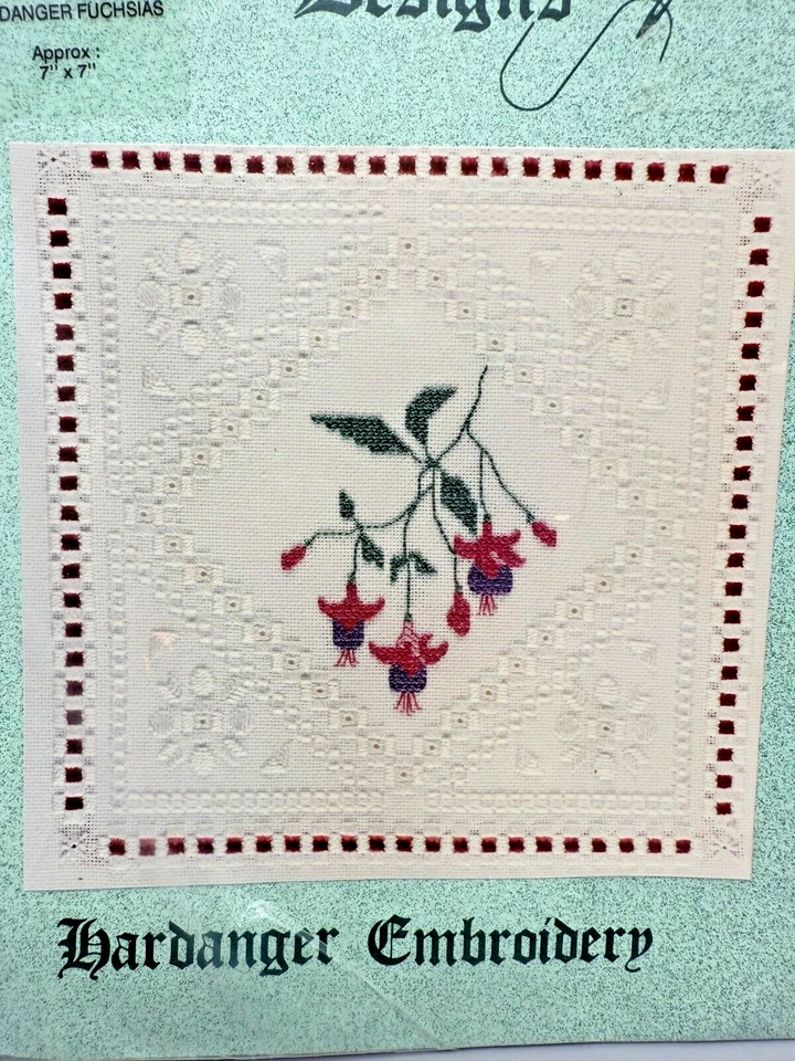 Sarah May Designs Hardanger Embroidery Hardanger Fuchsias Pattern 7"x7" - Image 2 of 4