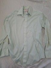 Sears Perma Prest Men's Store 70  s VTG Polyester Shirt Sz 16 34-35 Green