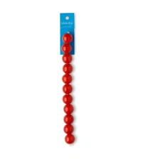 7" Red Orange Round Ceramic Bead Strand by Hildie & Jo