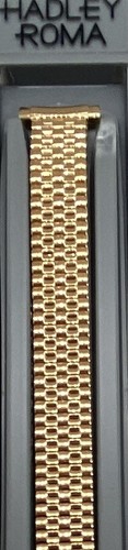 HADLEY ROMA EXPANSION Ladies Watch Band Micron Plate Gold 10-14mm Lug Curved End - Picture 2 of 6