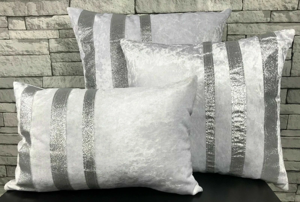 Crush Velvet Glitter stripe Cushions Covers or filled cushions