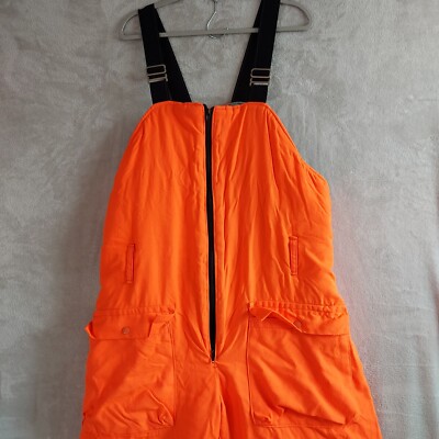 Vintage Johnson Garmet Overall Bibs Mens XL Tall Insulated Hunting Orange  USA