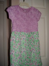 Wonder Nation Floral Purple Dress Size L 10-12 