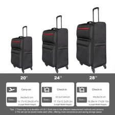 Softside Luggage Expandable 3 Piece Set Lightweight Luggage 20/24/28inch