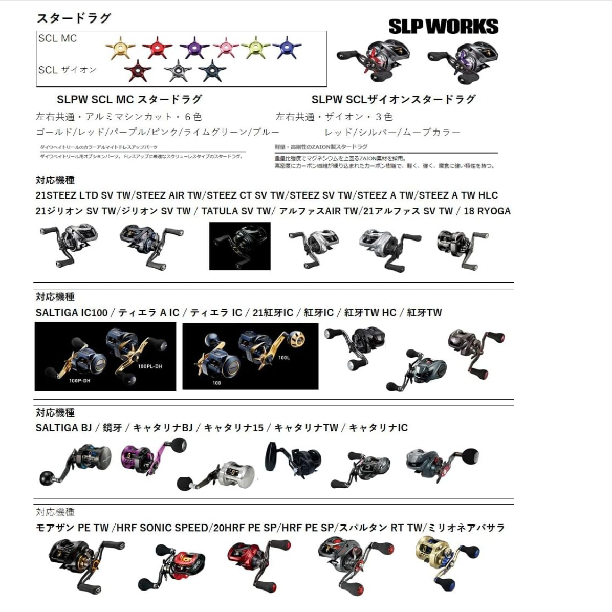 Daiwa SLP WORKS SCL ZAION Star Drag RED for Daiwa Bait casting new