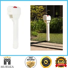 Mailbox Post Mount Mail Box Weather Resistant Outdoor Plastic Durable White
