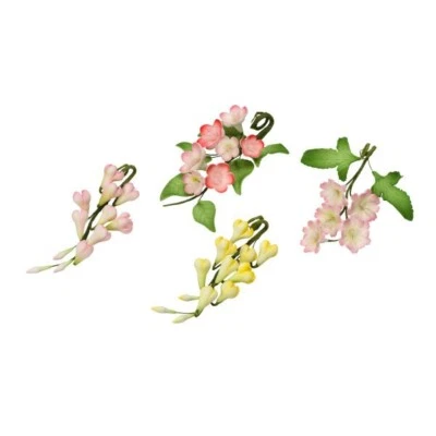 6 Petite Garden Assortment Gum Paste Flower Sprays Fondant Sugar - Photo 1/4