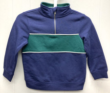 NWT Boy  s Old Navy Blue  Green 1/4 Zip Fleece Lined Pullover - Size 5T