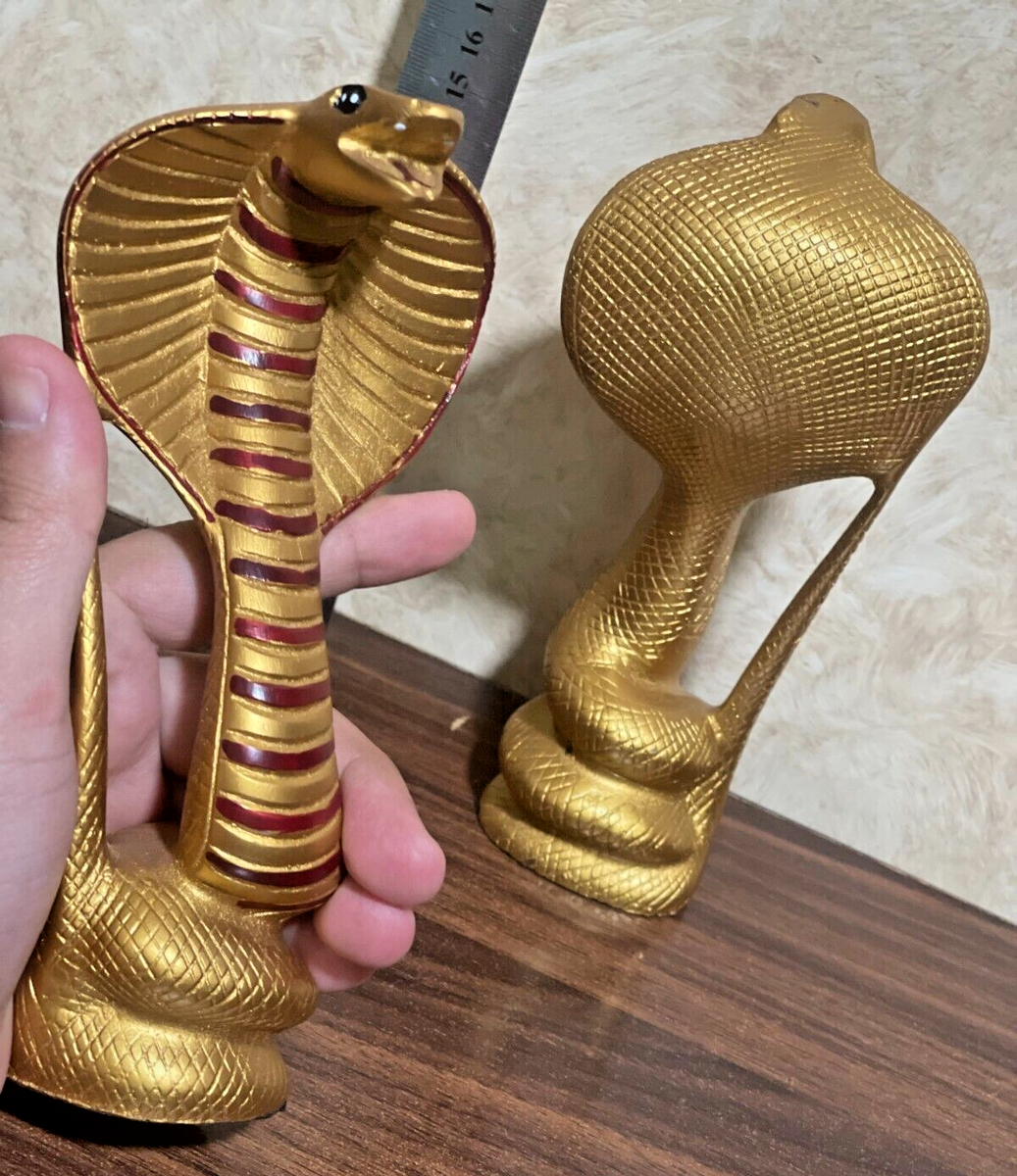 2x 8" Menacing Uraeus - Ancient Egyptian Cobra Gold-Black | eBay