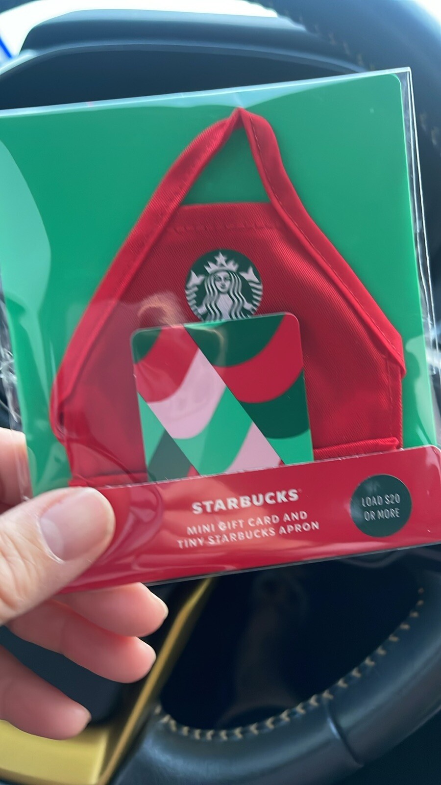 Starbucks 2024 Holiday Red Apron Christmas Gift Card New