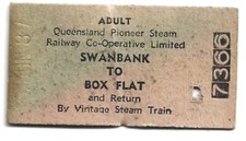 Adult Pioneer Steam Railway Swanbank to Box Flat No 7366 Front & Back shown