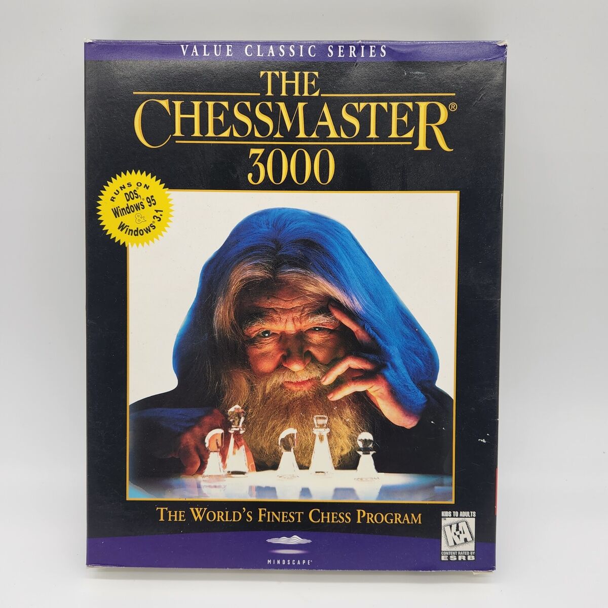 VTG THE CHESSMASTER 3000 Big Box PC Chess Game MS DOS Windows 95