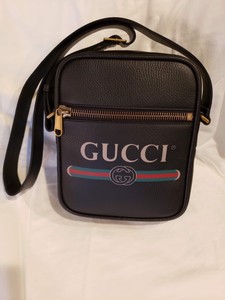 gucci black signature messenger bolsa