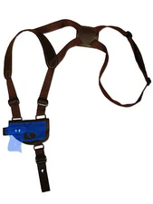 NEW Barsony Brown Leather Shoulder Holster Mini/Pocket .22 .25 .32 .380 w/ LASER