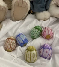 Vintage  (SET OF 6) Wax Egg Shaped Candles Colorful Happy Fun Never Lit