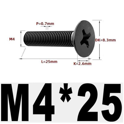 Black 304 Stainless Steel Cross Countersunk Head Screws Flat Head Long Screws - Picture 101 of 202