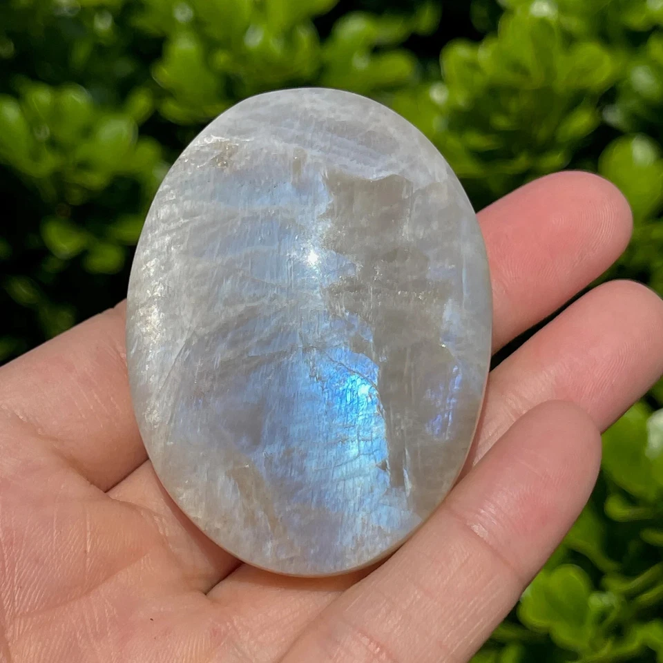 Piedra lunar arco iris grado AAA+ cristal palma piedra lunar piedra caída regalos Foto 4 de 4