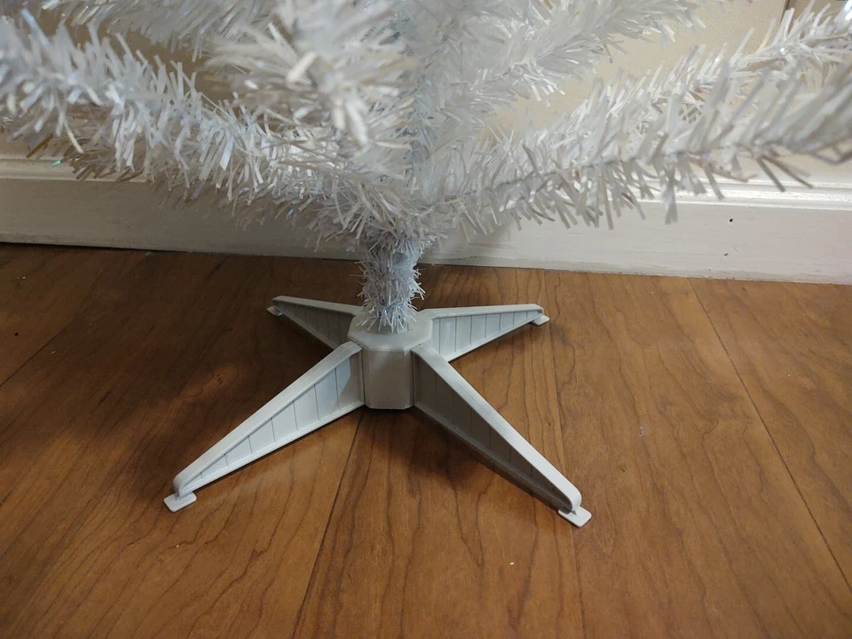 New 3' WHITE/IRIDESCENT ARTIFICIAL CHRISTMAS TREE National Tree Company w/Stand  - Image 4 of 4