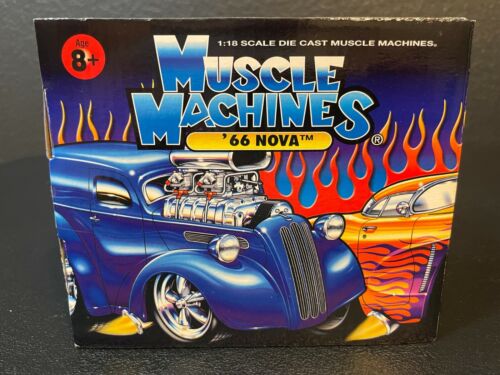 Muscle Machines American Flag 66 Nova Real Steel Braided Fuel Lines 1:18 - Picture 7 of 8