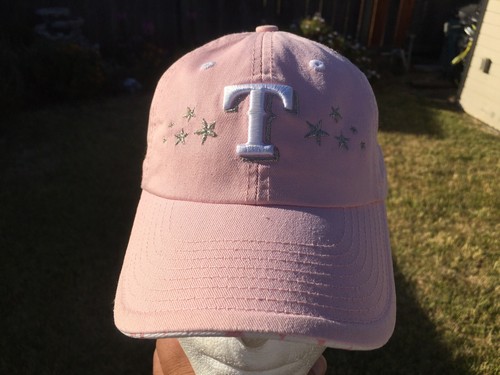 Texas Rangers Pink Hat, White Trim w 